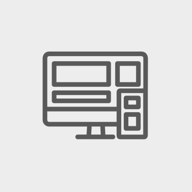 Duyarlı web tasarım ince çizgi simgesi