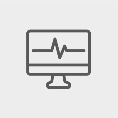 Kalp ekran monitör ince çizgisi simgesinde yendi.