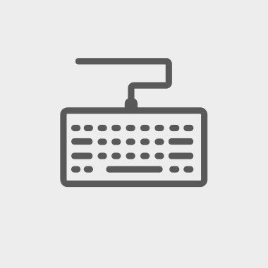 Klavye ince çizgi simgesini