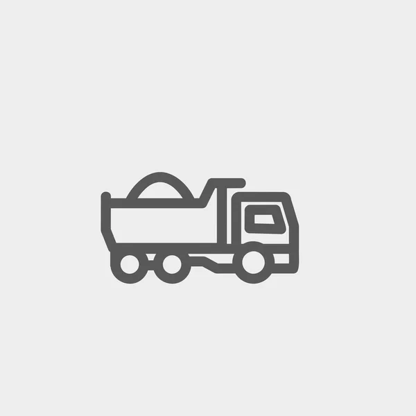 Autocarro cassone icona linea sottile — Vettoriale Stock
