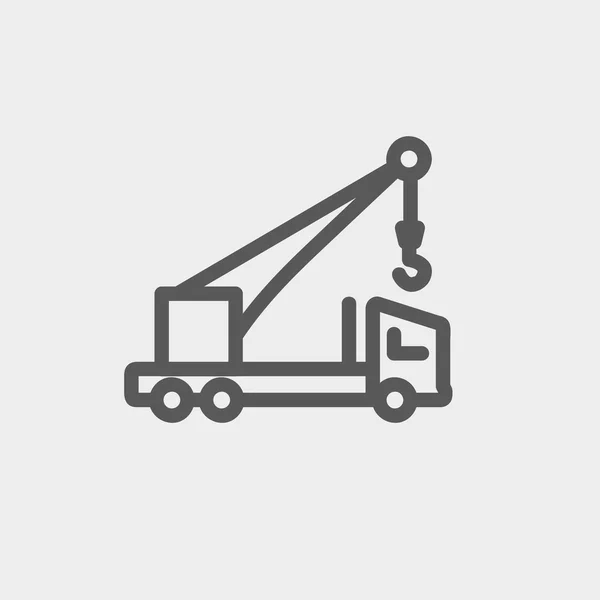 Tow vrachtwagen dunne lijn pictogram — Stockvector