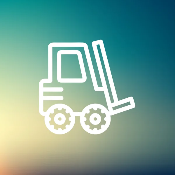 Wózek widłowy ciężarówka cienka linia ikona — Wektor stockowy