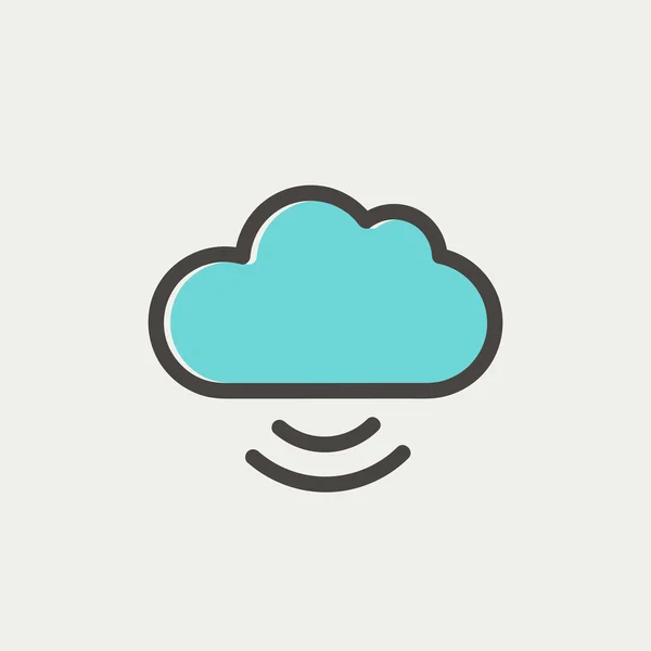 Icona linea sottile cloud computing — Vettoriale Stock
