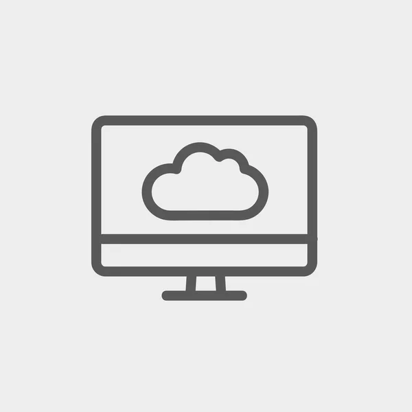 Cloud computing icono de línea delgada — Archivo Imágenes Vectoriales