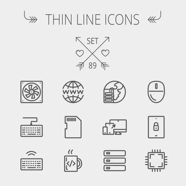 Technologie Thin Line Icon Set — Stockvektor