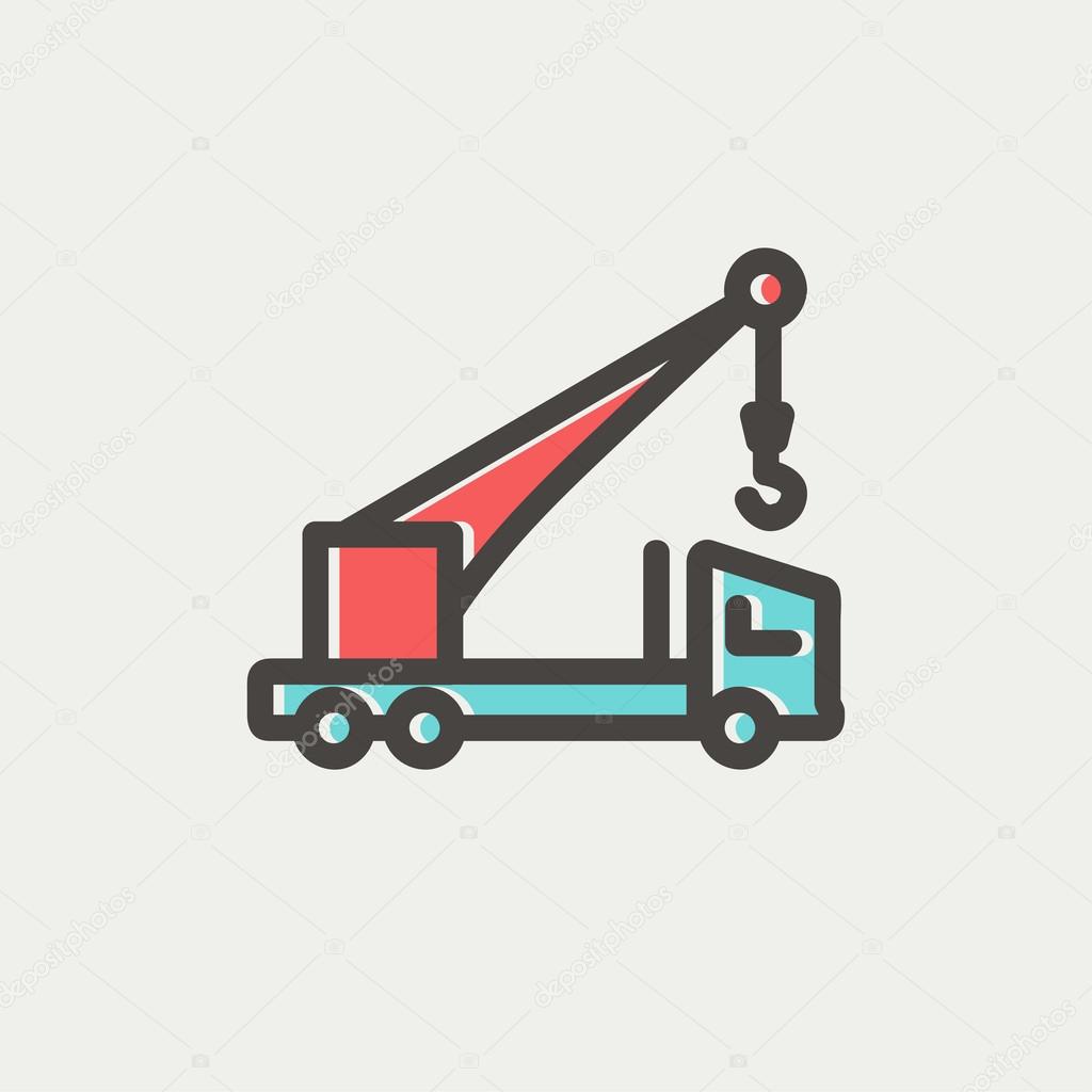 Tow truck thin line icon