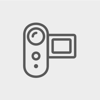Dijital Video kamera ince çizgi simgesi
