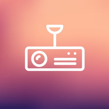 Vintage radyo ile analog aramalar ve anten ince çizgi simgesi