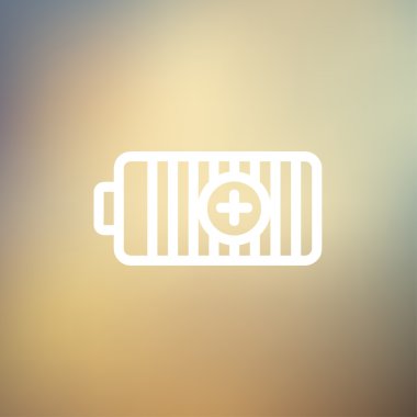 Pozitif güç pil ince çizgi simgesi