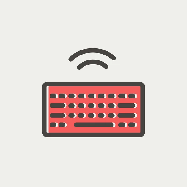 WiFi knop in dunne lijn pictogram toetsenbord — Stockvector