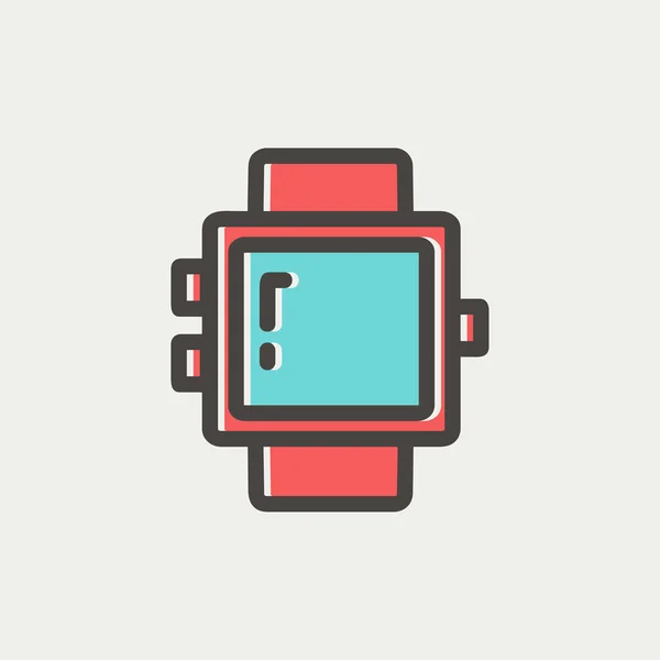 Ícone de linha fina smartwatch em branco — Vetor de Stock