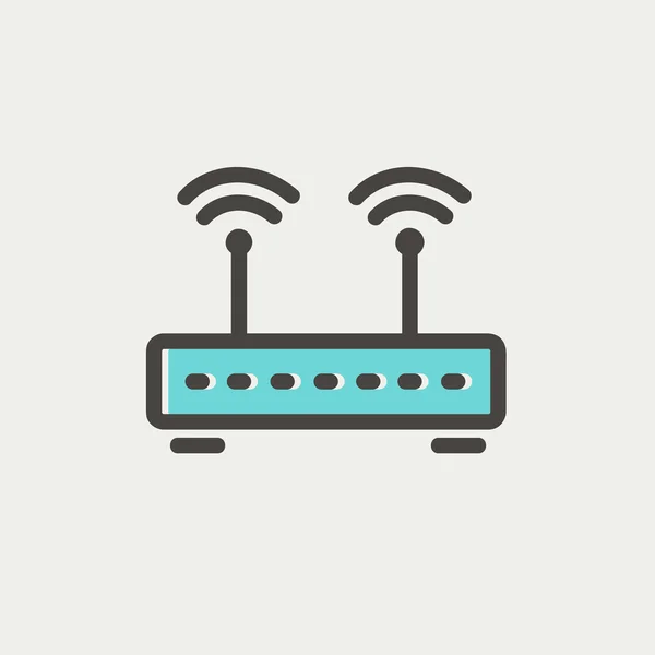 Routeur sans fil icône de ligne mince — Image vectorielle