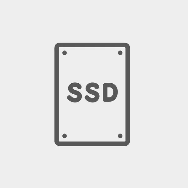 Ssd 固体状態ドライブ細い線アイコン — ストックベクタ