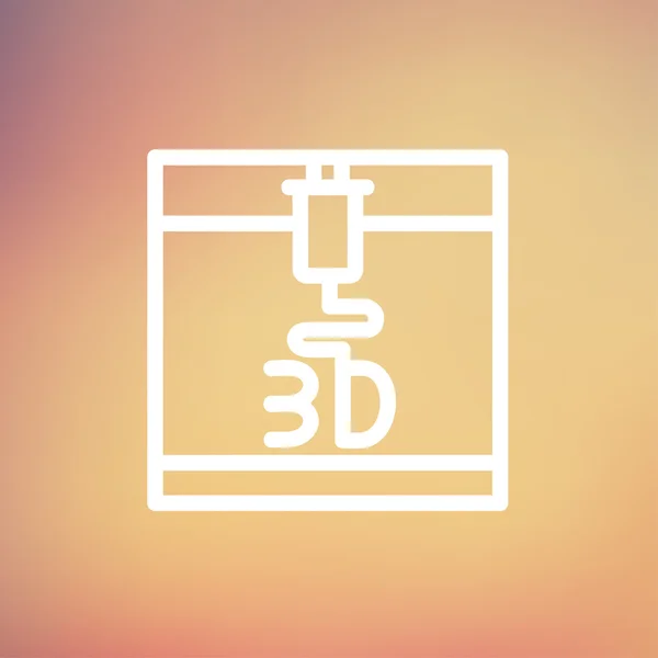 Icono de línea delgada de impresora 3D — Vector de stock