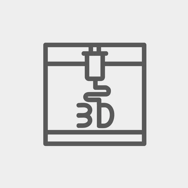 Three d printer thin line icon — Stock Vector
