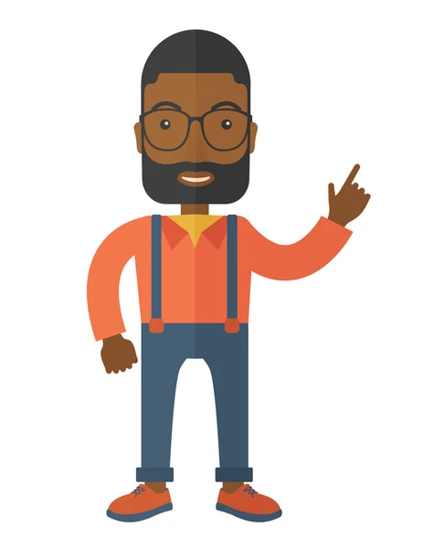 Orgulloso hombre de negocios africano negro . — Vector de stock