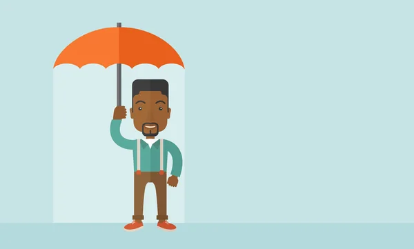Úspěšný muž s deštníkem. — Stockový vektor