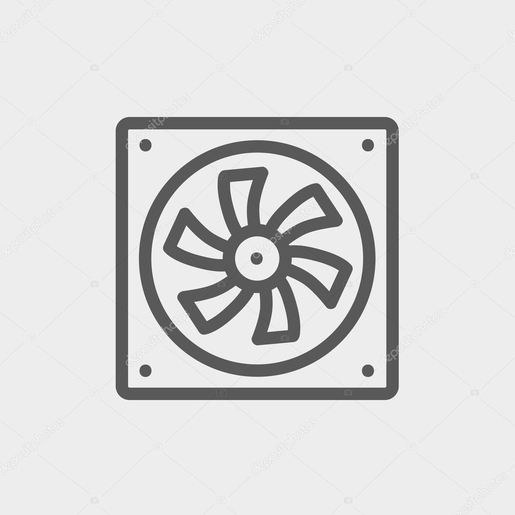 Computer cooler thin line icon