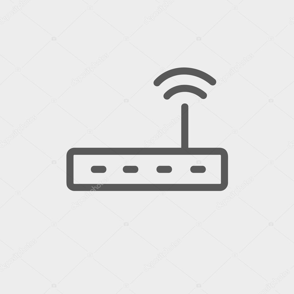 Wifi  router modem thin line icon