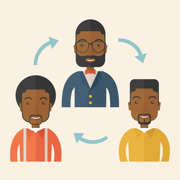Tres jóvenes caballeros africanos . — Vector de stock