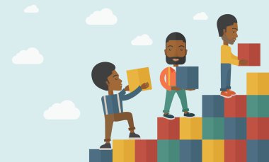 İşadamları grafik ile mutluyuz.