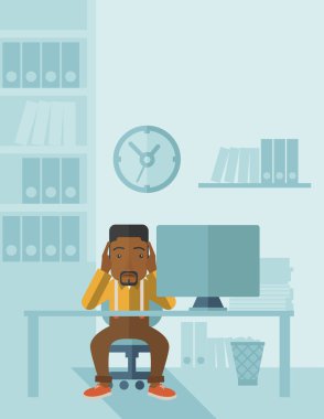 Stres altında overworked işadamıdır.