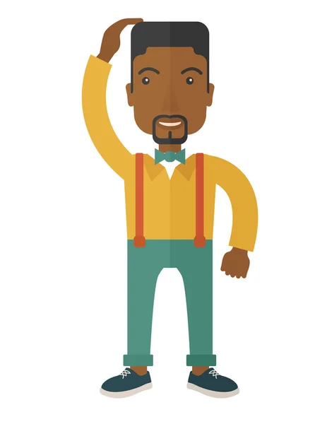 Black guy confused — Stock Vector