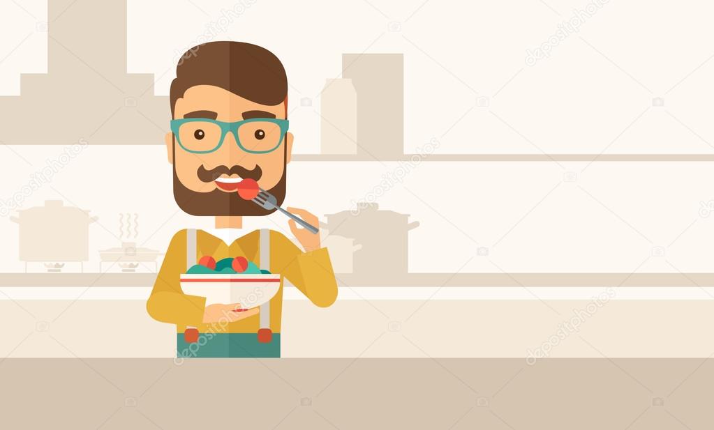 Hungry man eating. Stock Vector Image by ©VisualGeneration #75383179 Hungry man eating. Stock Vector Image by ©VisualGeneration #75383179