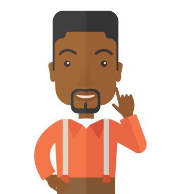 siyah genç başarılı adam.