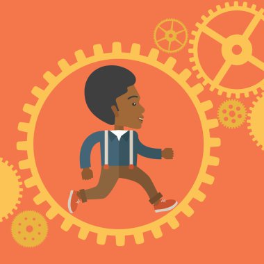 afican adam çalıştıran dişli içinde.