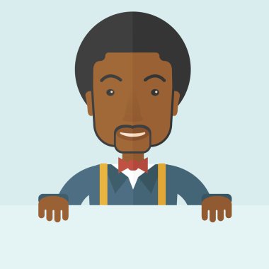 Beyaz tahta tutan adam. 