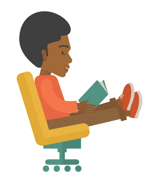 Black Man sitting with a book — Stock Illustration Black Man sitting with a book Royalty Free Stock Illustrations