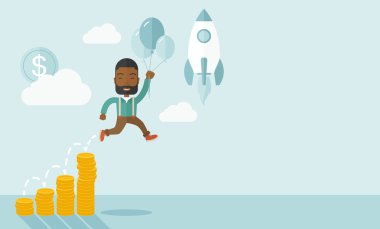 Afrika işadamı holding balonlar.