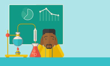 Afrikalı-Amerikalı bilim öğretmen laboratuvar.