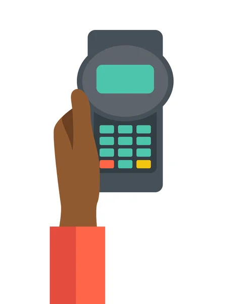 Sostiene máquina de tarjeta de crédito — Vector de stock
