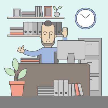 Başarılı büro memuru.
