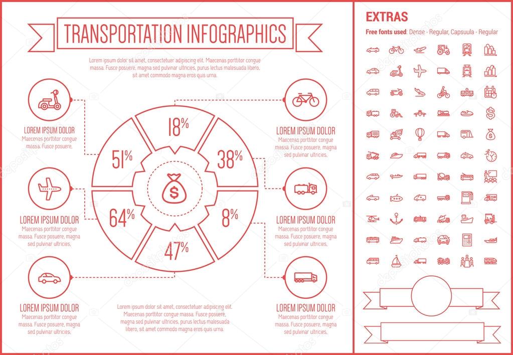 Transportation Line Design Infographic Template
