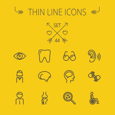 Tıp ince çizgi Icon set
