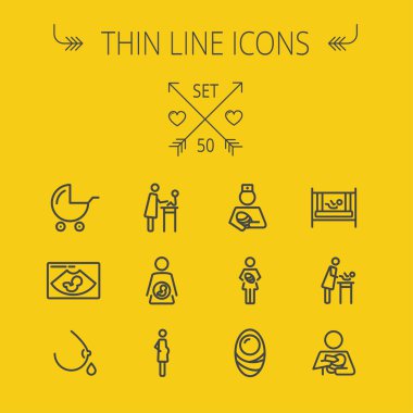 Tıp ince çizgi Icon set