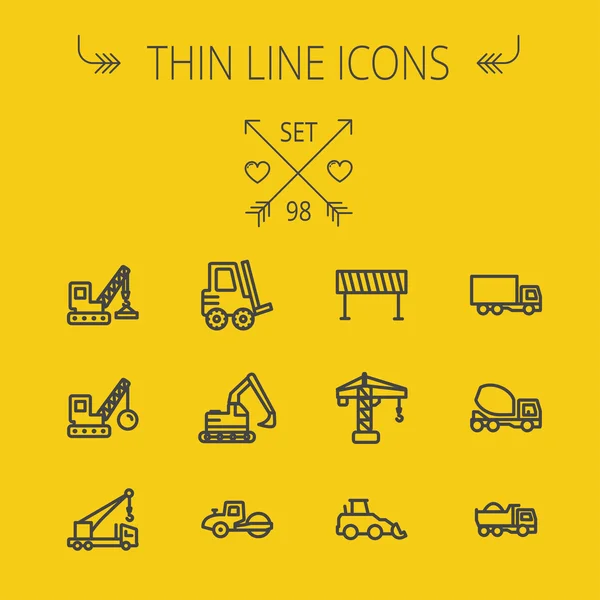 Construction thin line icon set — Stock Vector