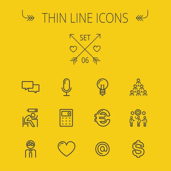 Business thin line icon set — Stock Vector