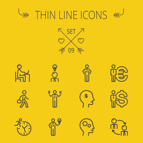 Business thin line icon set — Stock Vector