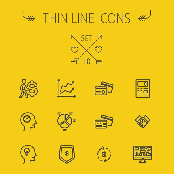 Business thin line icon set — Stock Vector