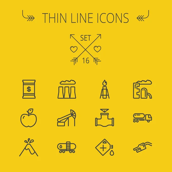 Ecology thin line icon set — 图库矢量图片