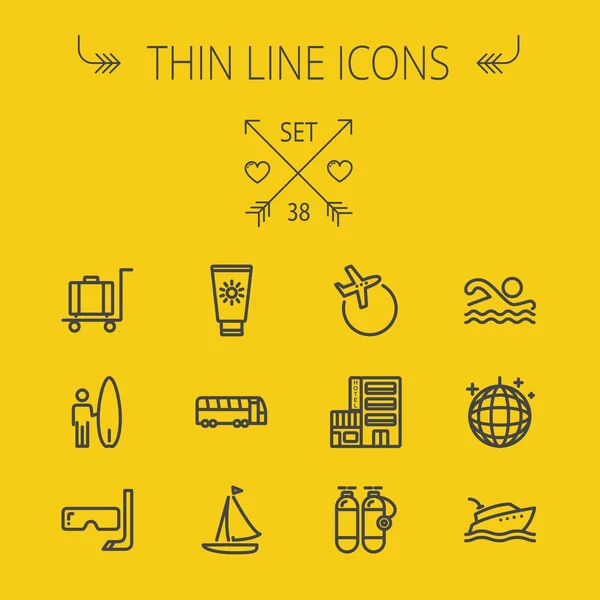 Travel thin line icon set — Stock Vector