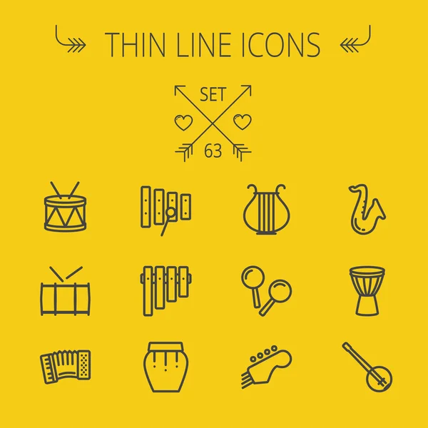 Music and entertainment thin line icon set — Stock Vector