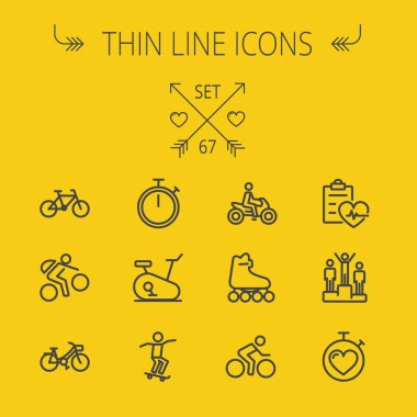 Spor ince çizgi Icon set