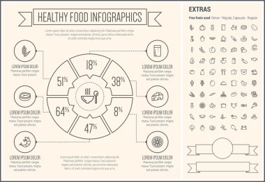 Sağlıklı gıda satırı tasarım Infographic şablonu