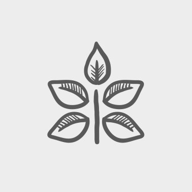 Taze yaprakları ince çizgi simgesi