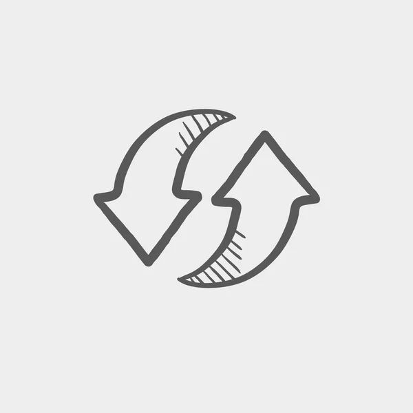 Pair of arrow sketch icon — Stockový vektor